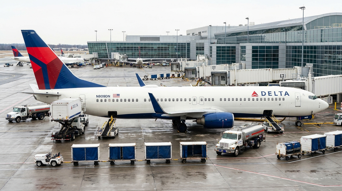 Delta Air Lines Boeing 737-900ER at airport gate