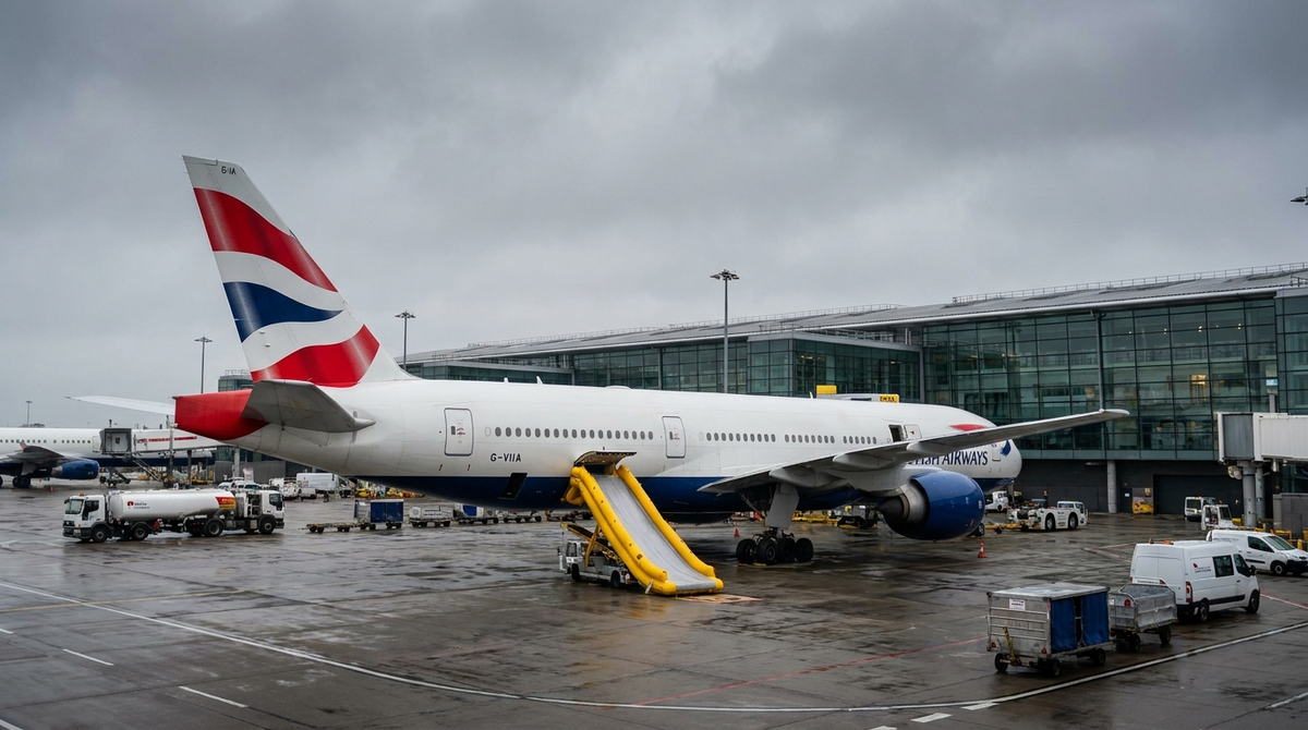 British Airways Boeing 777 BA217 To Washington Delayed Six Hours At Heathrow After New Flight Attendant Mistakenly Deploys Emergency Slide On Second Day Of Work