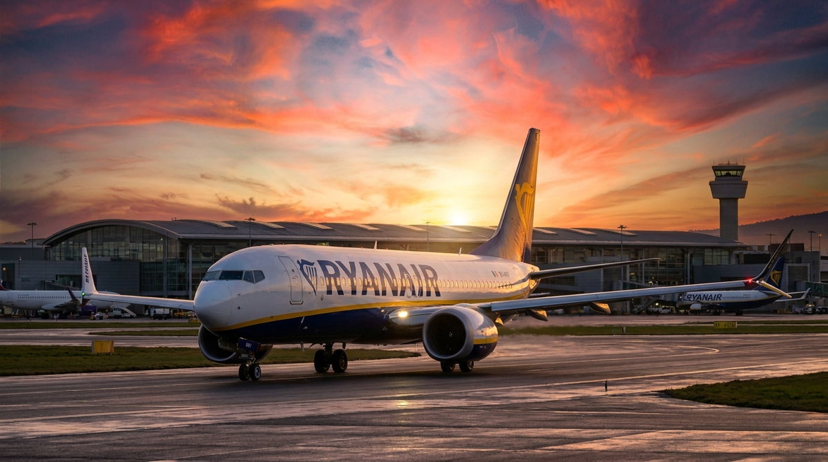 Ryanair Boeing 737 MAX 8200 in Ryanair blue and yellow livery at Dublin Airport