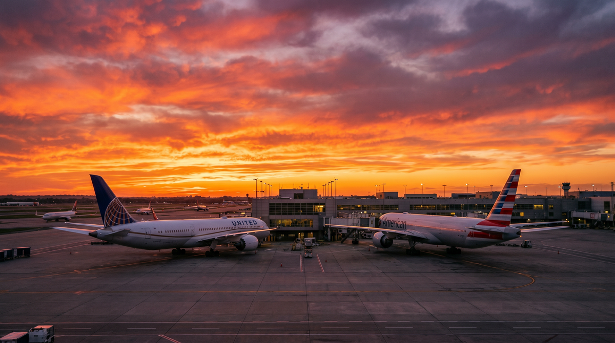 United Airlines aircraft at the airport gate