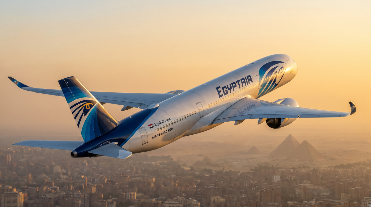 EgyptAir Airbus A350-900 in flight