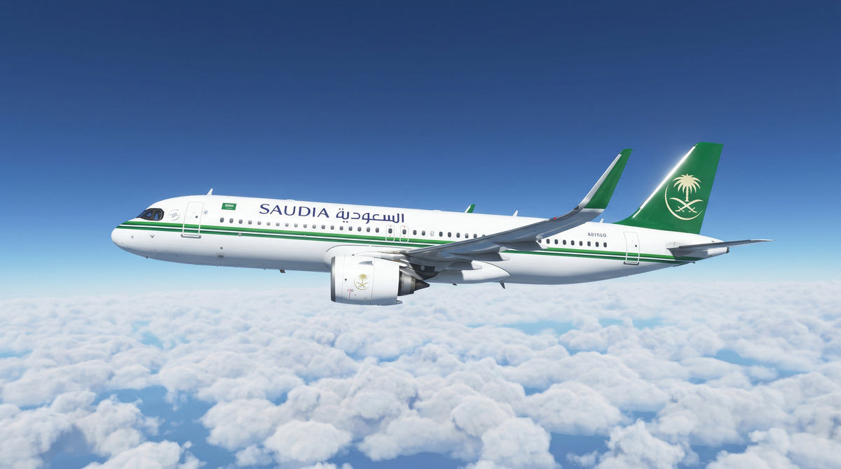 Saudia Airbus A321XLR in flight