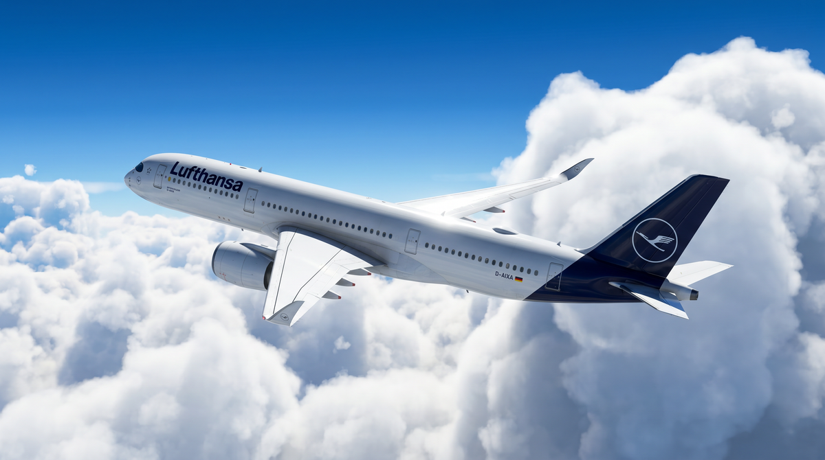 Lufthansa Airbus A350-900 in flight