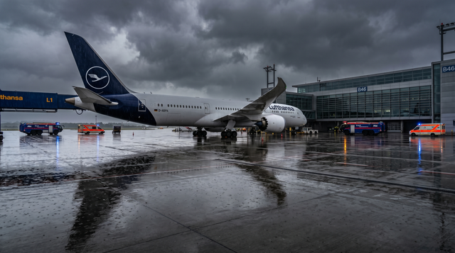 Lufthansa Boeing 787-9 D-ABPQ Suffers Nose Gear Collapse At Frankfurt Gate β Several Injured, Flight LH450 To Los Angeles Cancelled