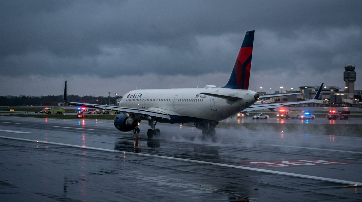 Delta Air Lines Airbus A321 flight DL337 declares emergency and diverts to Charlotte after cockpit smoke forces pilots onto oxygen masks, all aboard land safely