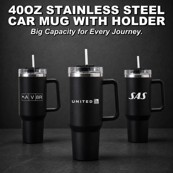 40oz Stainless Steel Car Mug With Holder