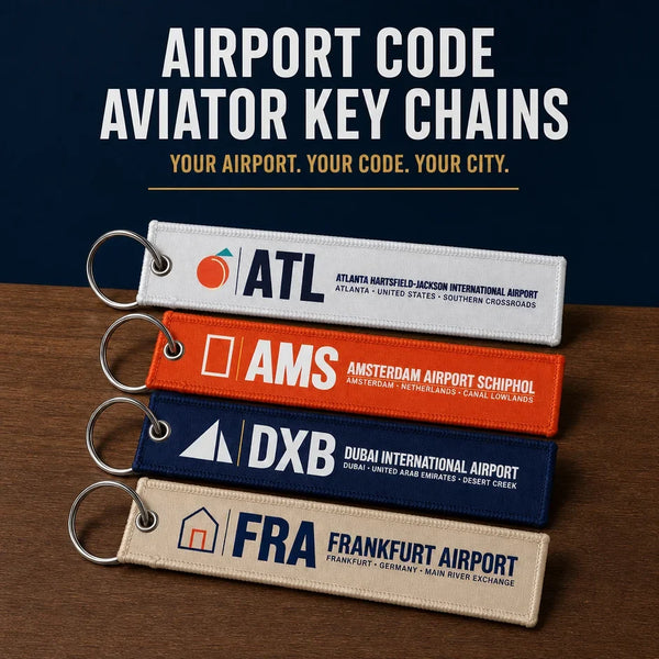 Airport Code Aviator Key Chains