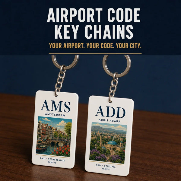 Airport Code Designed Key Chains