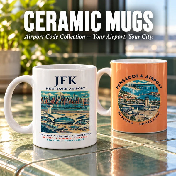 Airport Code Ceramic Mugs