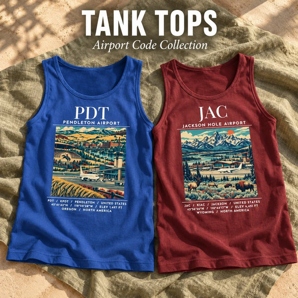 Airport Code Tank Tops