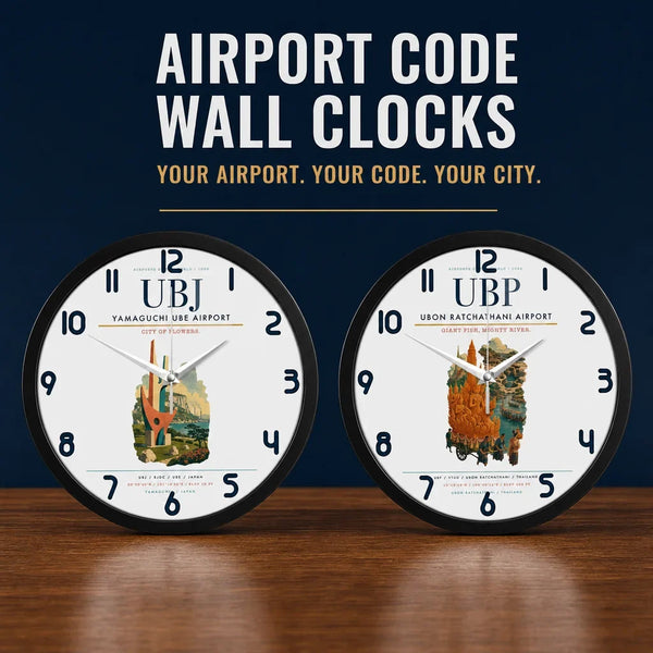 Airport Code Wall Clocks