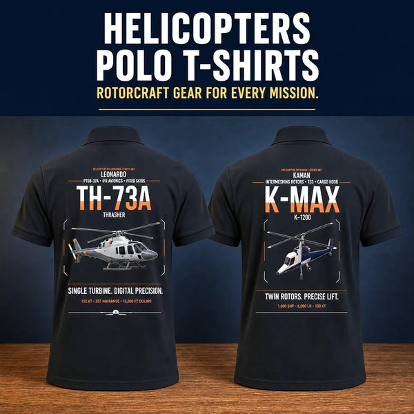 Helicopter Polo T-Shirts