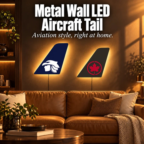 Metal Wall LED Aircraft Tail
