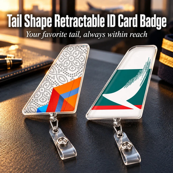 Tail Shape Retractable ID Card Badge