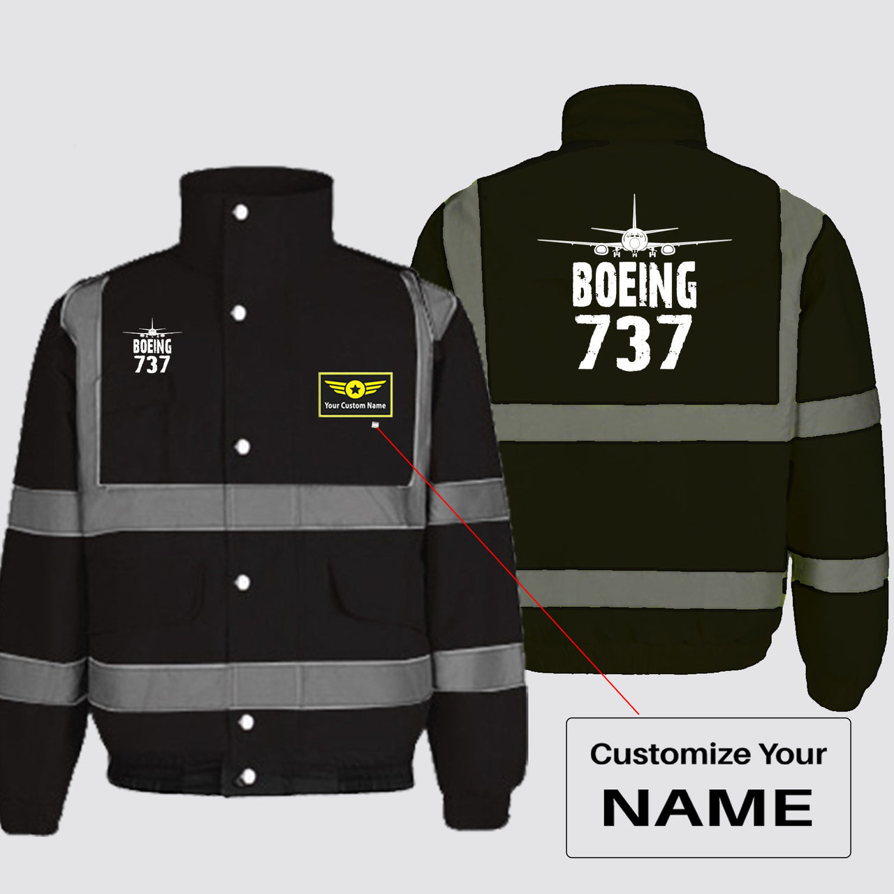 Boeing 737 & Plane Designed Reflective Winter Jackets