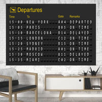 Thumbnail for Airport Departure Sign Printed Canvas Posters (1 Piece)
