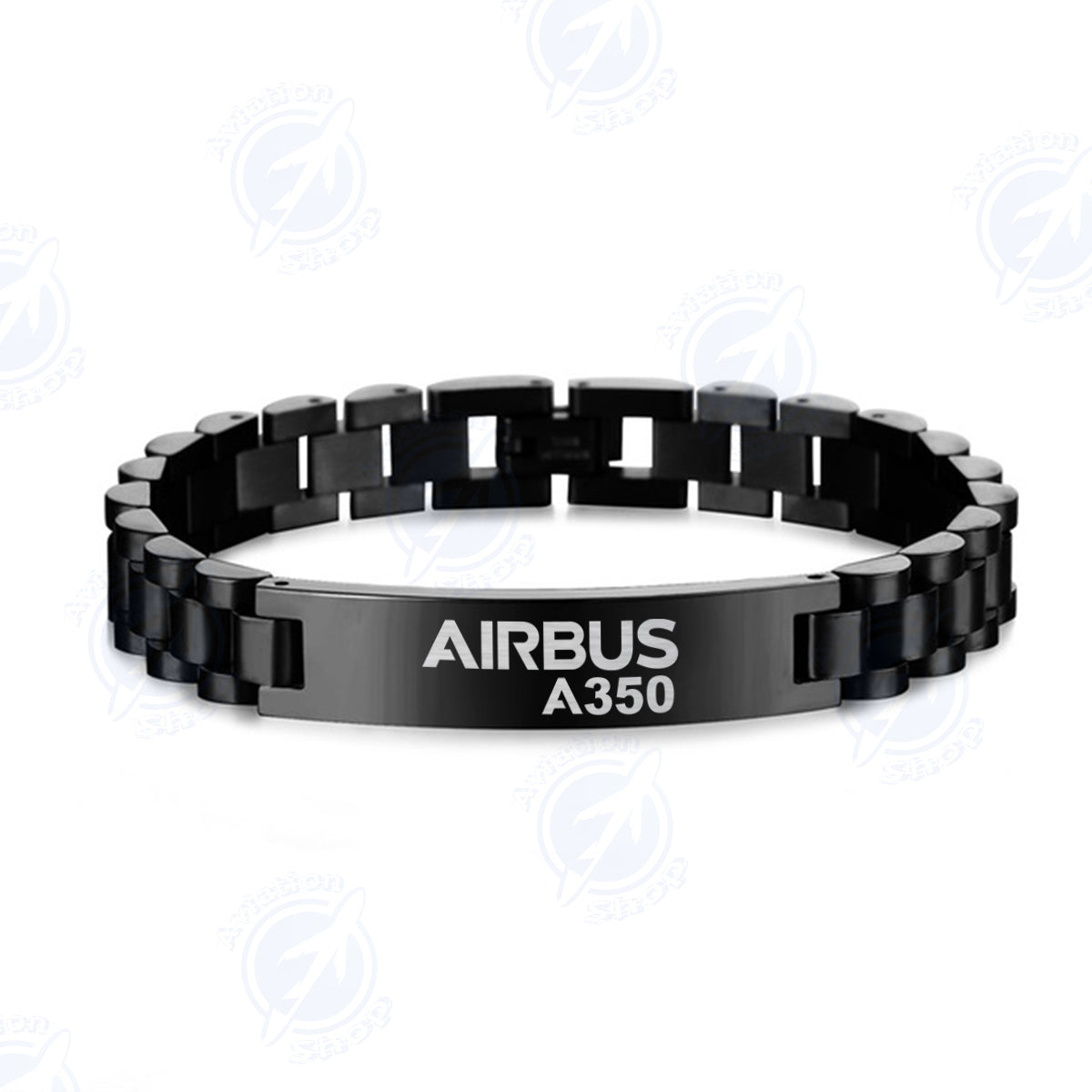 Airbus A350 & Text Designed Stainless Steel Chain Bracelets