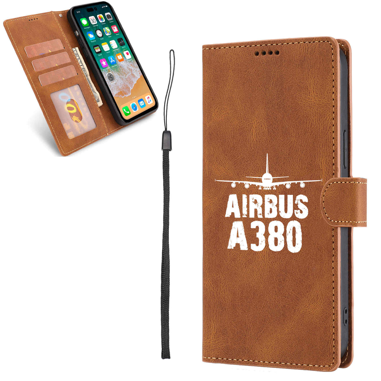 Airbus A380 & Plane Designed Leather Samsung S & Note Cases