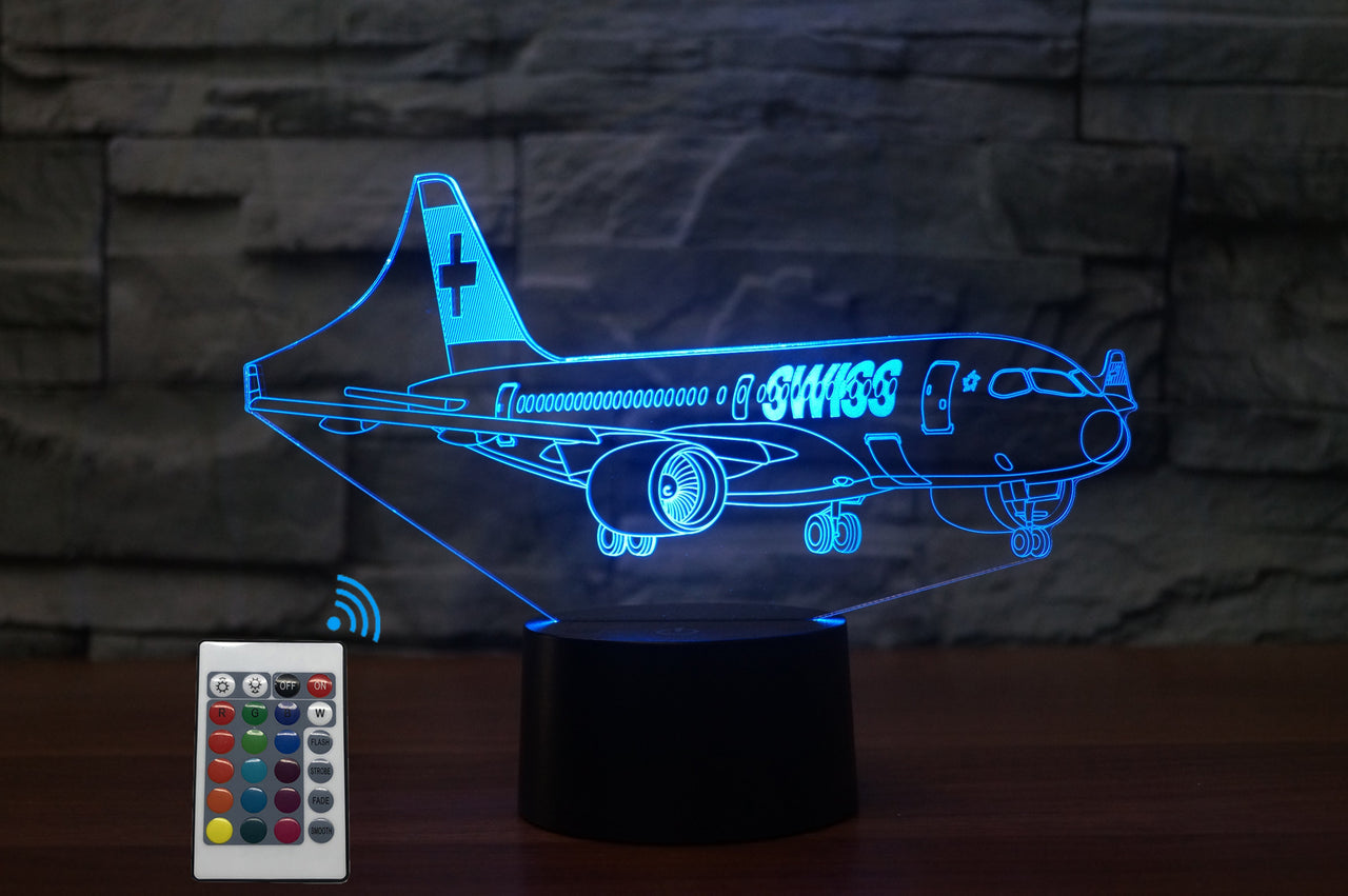 Swiss Airlines Bombardier CS100 Designed 3D Lamps