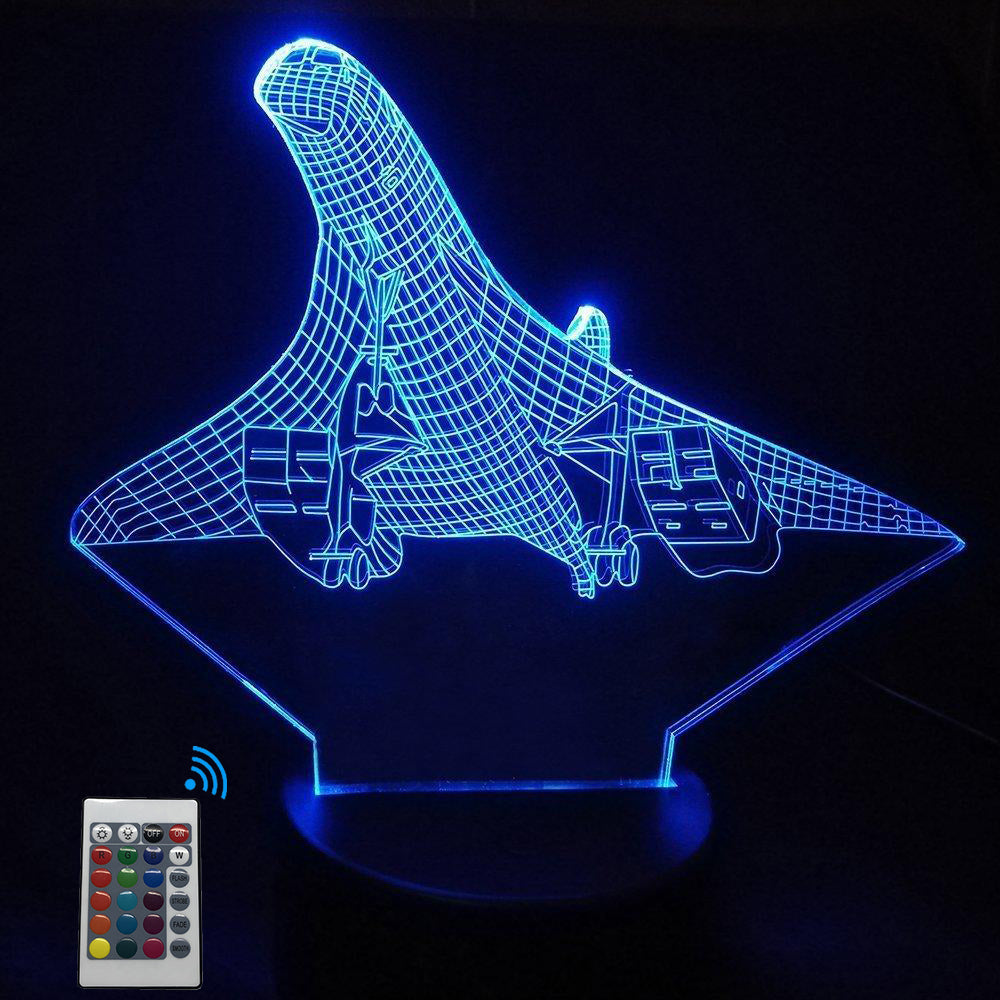 Departing Mighty Concorde Designed 3D Lamp