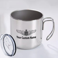 Thumbnail for Custom Name (US Air Force & Star) Designed Stainless Steel Portable Mugs