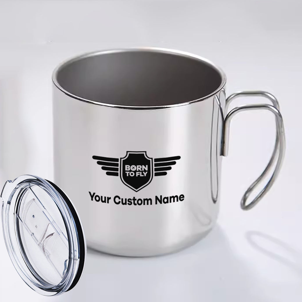 Custom Name (Badge 5) Designed Stainless Steel Portable Mugs