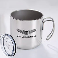 Thumbnail for Custom Name (Military Badge) Designed Stainless Steel Portable Mugs