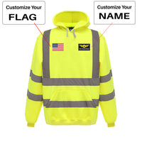 Thumbnail for Custom Name & Badge & Flag Designed Reflective Hoodies