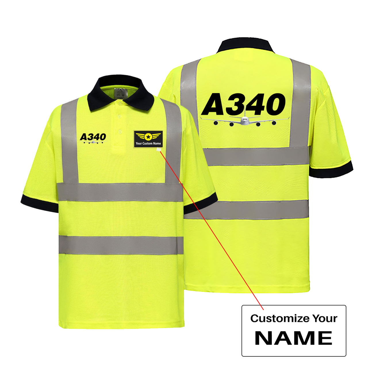 Super Airbus A340 Designed Reflective Polo T-Shirts