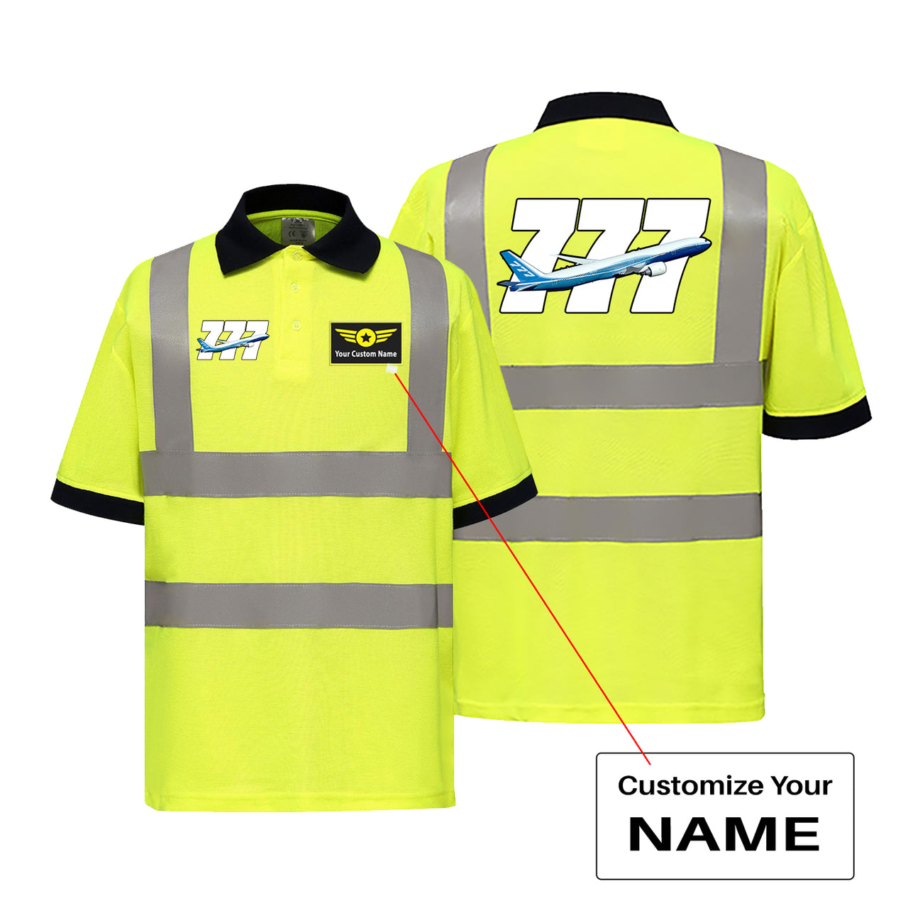 Super Boeing 777 Designed Reflective Polo T-Shirts