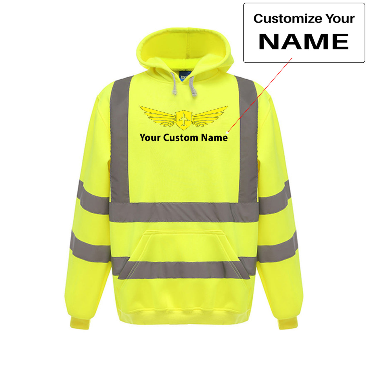 Custom Name (Badge 2) Designed Reflective Hoodies