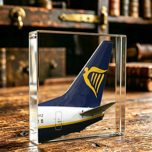 Ryanair Airlines Tail Logo Crystal Ornament