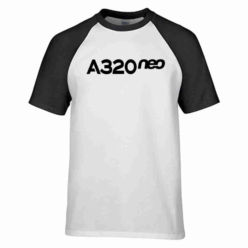A320neo & Text Designed Raglan T-Shirts