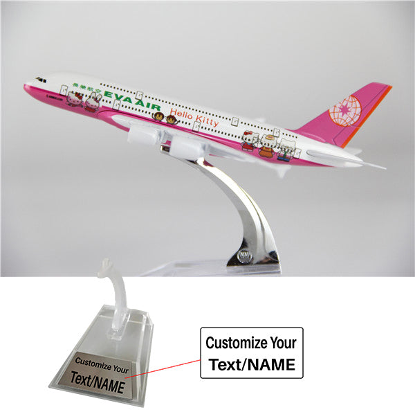Eva Air Airbus A380 (Pink) Airplane Model (16CM)