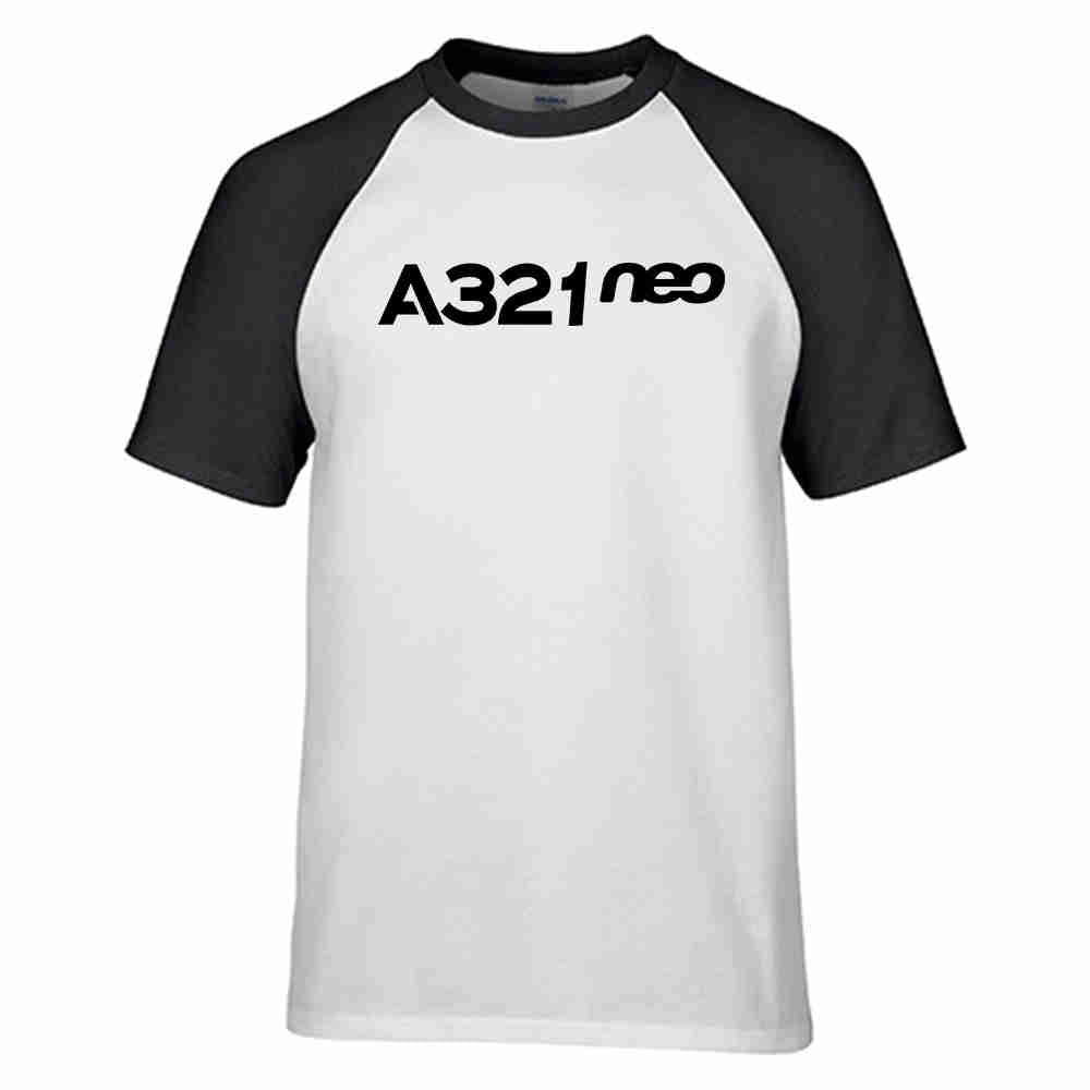 A321neo & Text Designed Raglan T-Shirts