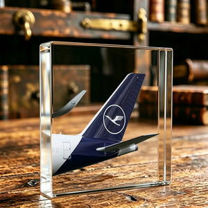 Lufthansa Airlines Tail Logo Crystal Ornament