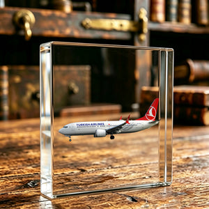 Turkish Airlines Boeing 737 MAX 8 Airplane Crystal Ornament