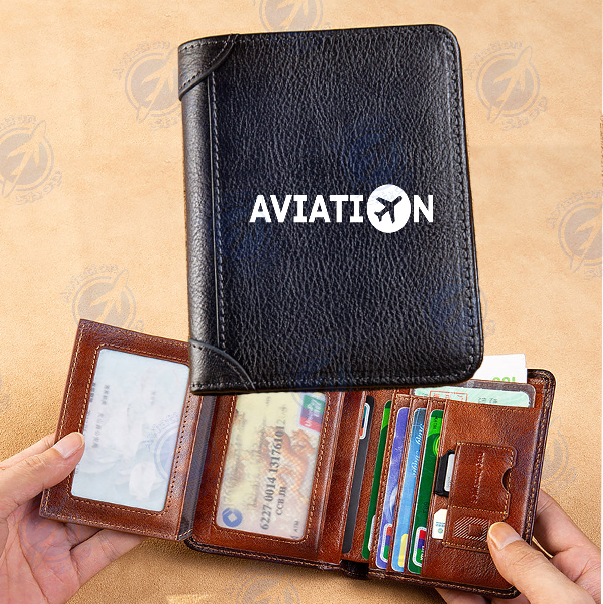 Aviation Designed Leather Wallets