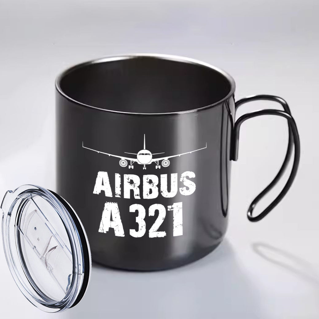 Airbus A321 & Plane Designed Stainless Steel Portable Mugs