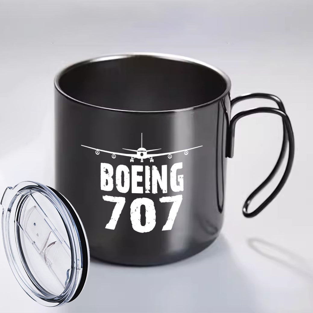 Boeing 707 & Plane Designed Stainless Steel Portable Mugs