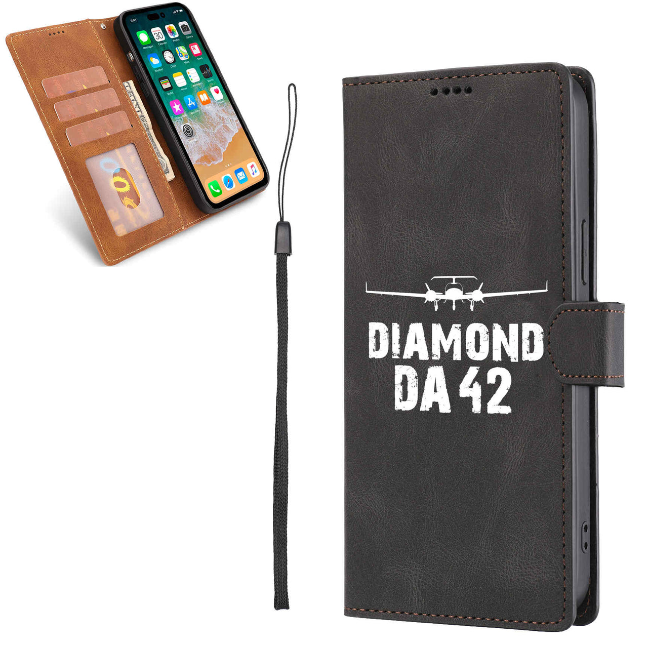 Diamond DA42 & Plane Designed Leather Samsung S & Note Cases