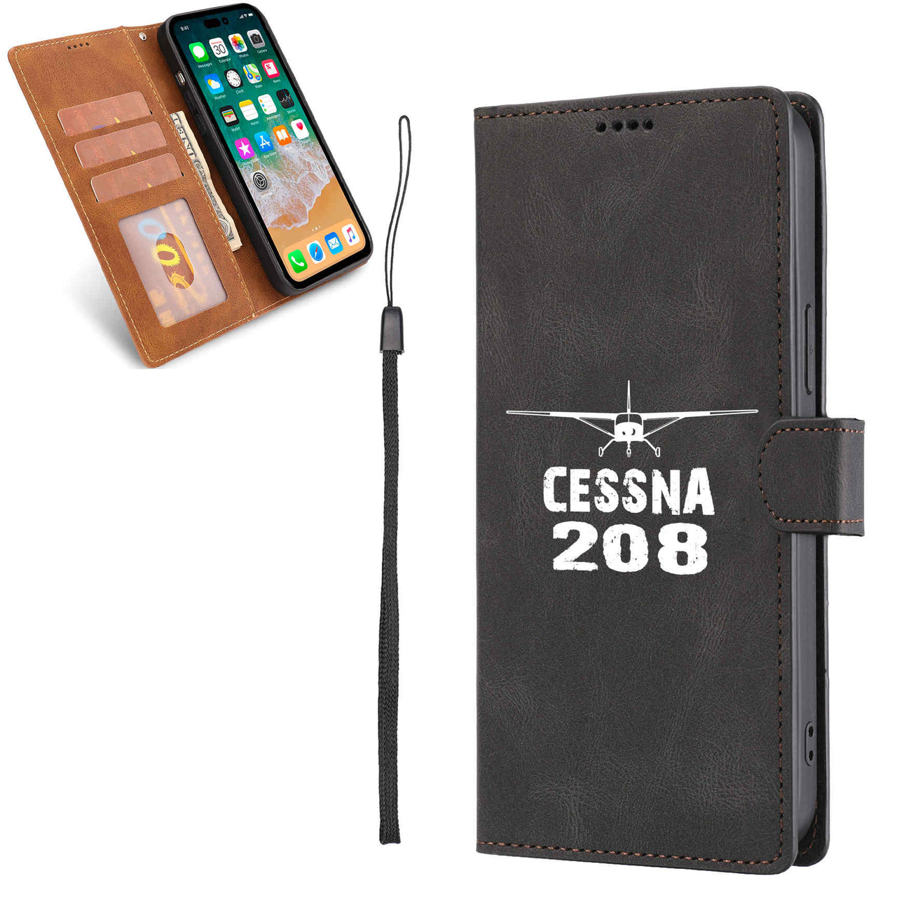 Cessna 208 & Plane Designed Leather Samsung S & Note Cases
