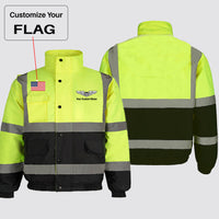 Thumbnail for Custom Flag & Name with (Military Badge) Designed Reflective Winter Jackets