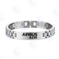Thumbnail for Airbus A330 & Text Designed Stainless Steel Chain Bracelets