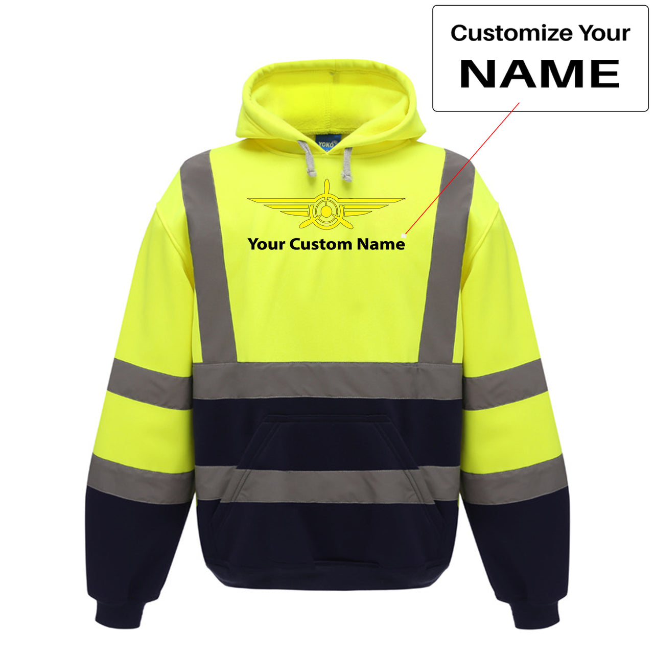 Custom Name (Badge 3) Designed Reflective Hoodies