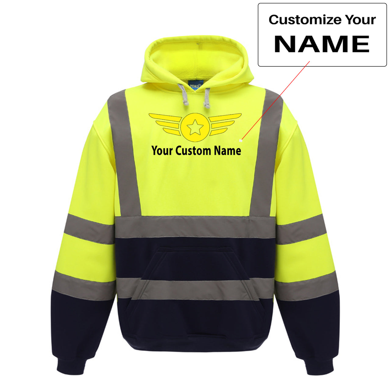 Custom Name (Badge 4) Designed Reflective Hoodies