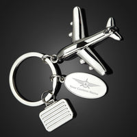 Thumbnail for Custom Name (Badge 3) Designed Suitcase Airplane Key Chains