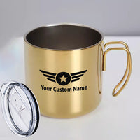 Thumbnail for Custom Name (Badge 4) Designed Stainless Steel Portable Mugs