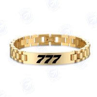 Thumbnail for 777 Flat Text Designed Stainless Steel Chain Bracelets