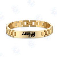 Thumbnail for Airbus A350 & Text Designed Stainless Steel Chain Bracelets